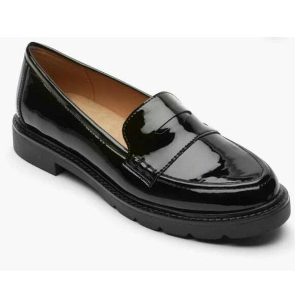 Rockport Shoes - Rockport $120 Kacey TruTech Black Patent Leather Penny Loafers Women's size 9.5